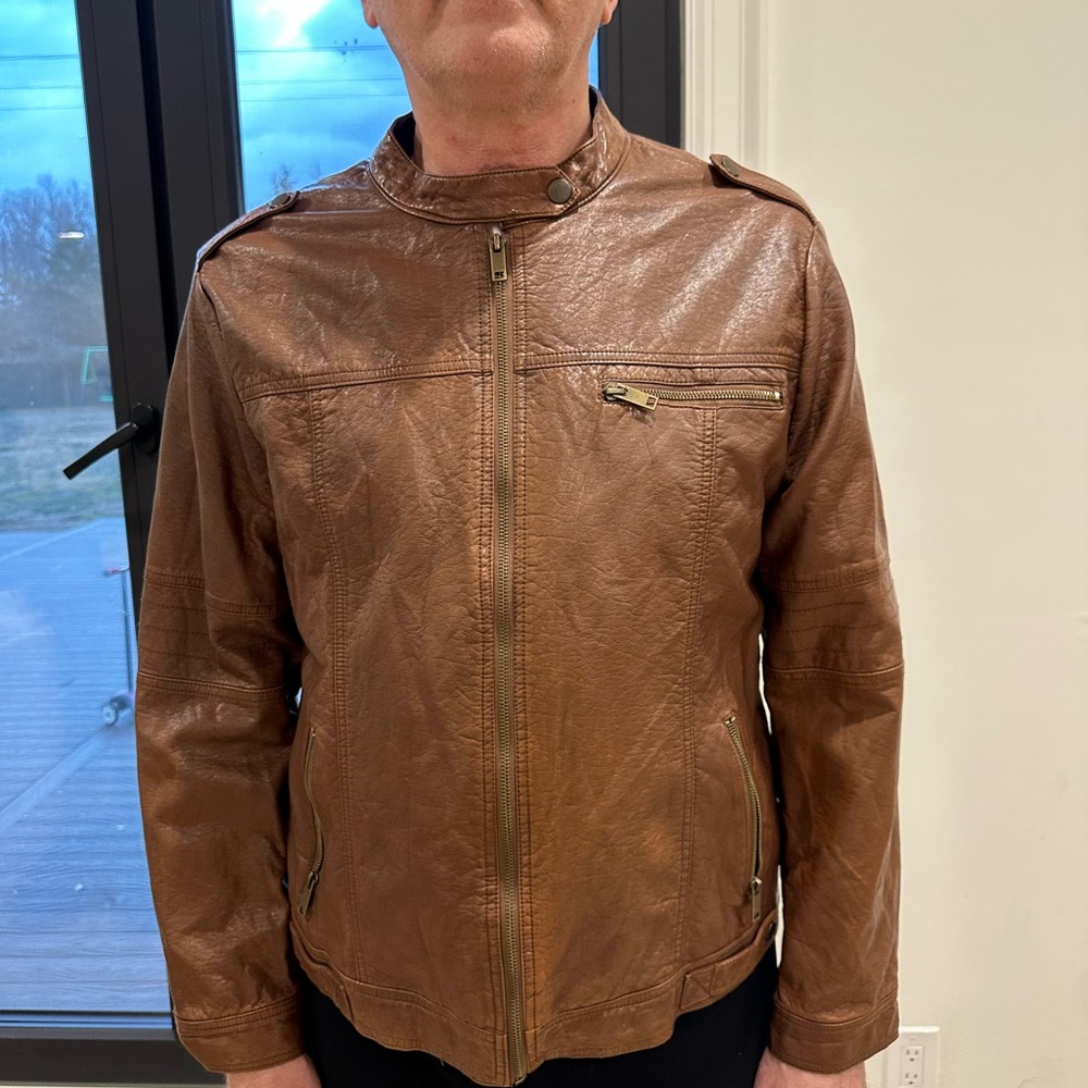 Men's Brown Leather Field Jacket